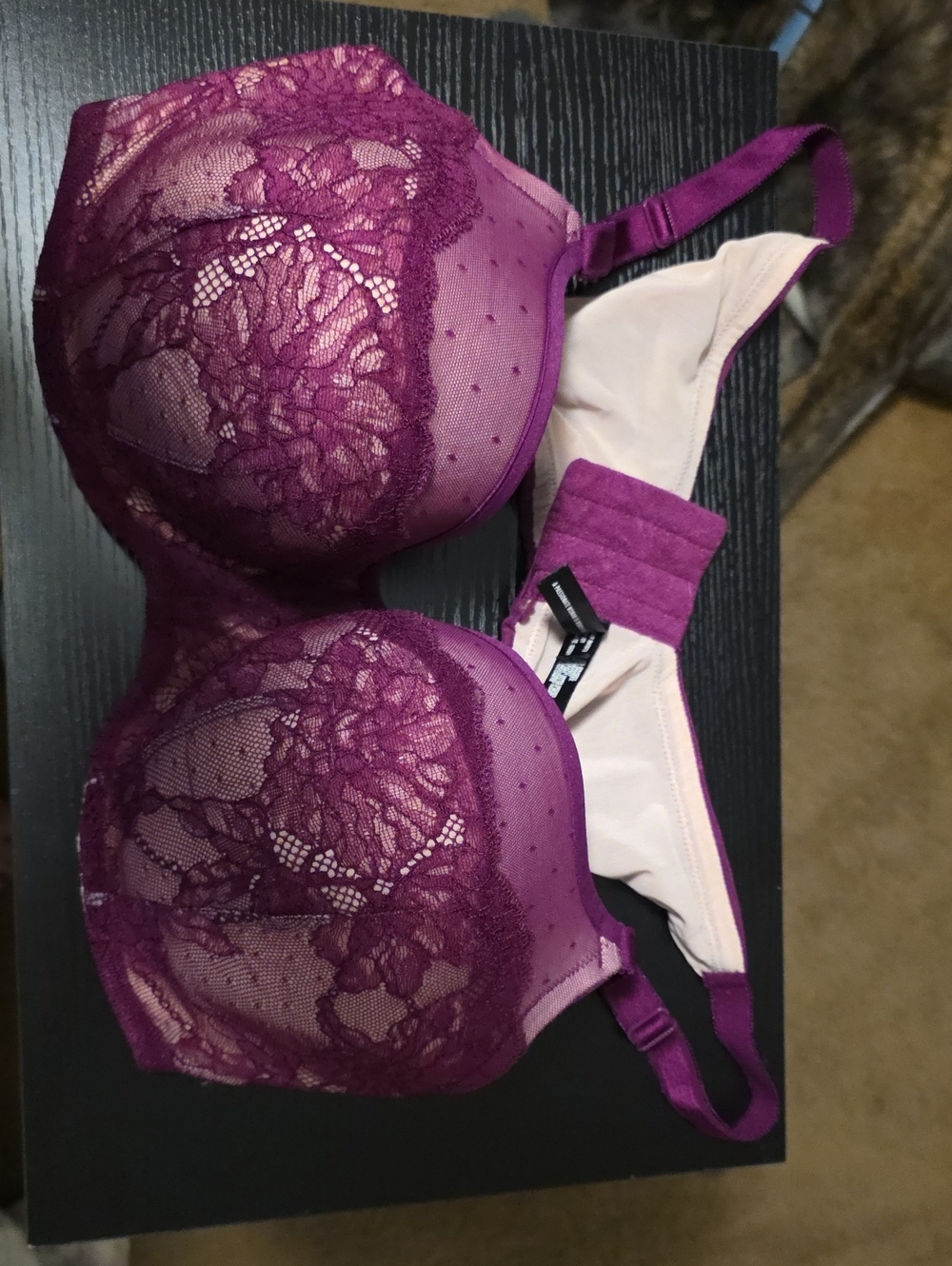 Plum Lace Underwire Bra with Light Lining